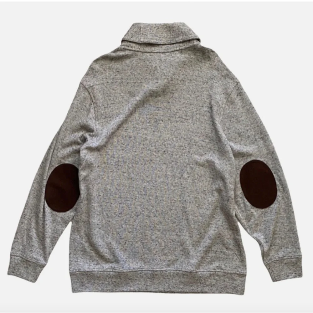 Daniel Cremieux Nwt Heather Gray Cotton Modal Shawl Neck Patch Elbow Sweater XL - Picture 3 of 4